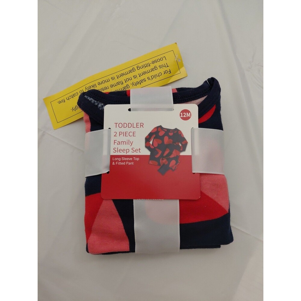 Toddler 2 Piece Family Sleep Set Valentines Day  Hearts Matching Pajama 12M